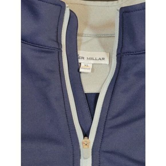 Peter Millar Men's Long Sleeves Quarter-Zip  Stretch Navy  Sweater Size XL - Picture 4 of 9